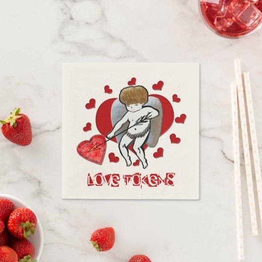 Serviette En Papier Jeton d'amour mignon (En situation)