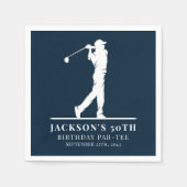 Serviette En Papier Jeu d'Anniversaire de Golf de la Marine (Devant)