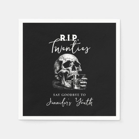 Serviette En Papier Jeu d'anniversaire de Whiskey noir (Devant)