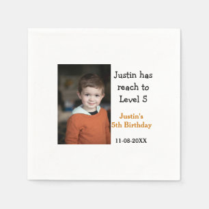 Serviette En Papier Jeu de 5e anniversaire sur garçon photo nom date m