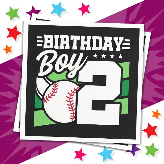 Serviette En Papier Jeu de baseball 2 ans Thème 2ème anniversaire Garç
