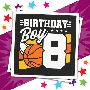 Serviette En Papier Jeu de basket-ball 8 ans Thème 8ème anniversaire G