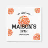 Serviette En Papier Jeu de basket Monogramme fête d'anniversaire (Devant)