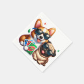Serviette En Papier Jeu de cartes Corgi et Carlin Uno (Coin)