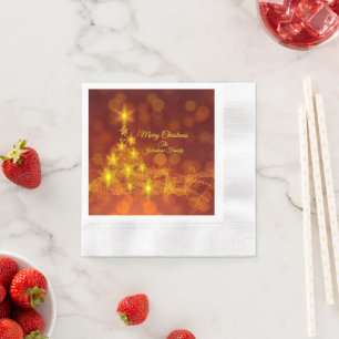 Serviette En Papier Jeu de correspondance Gold Stars Arbre Changement