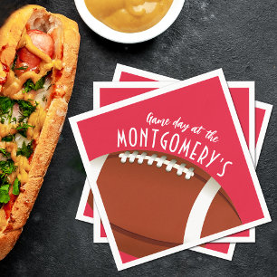 Serviette En Papier Jeu de football Rouge