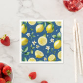Serviette En Papier Jeu de mariée bleu citron moderne (En situation)