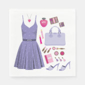 Serviette En Papier Jeu de mode violet (Devant)