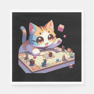 Serviette En Papier Jeu de société Table de Chat Lançant des Dés
