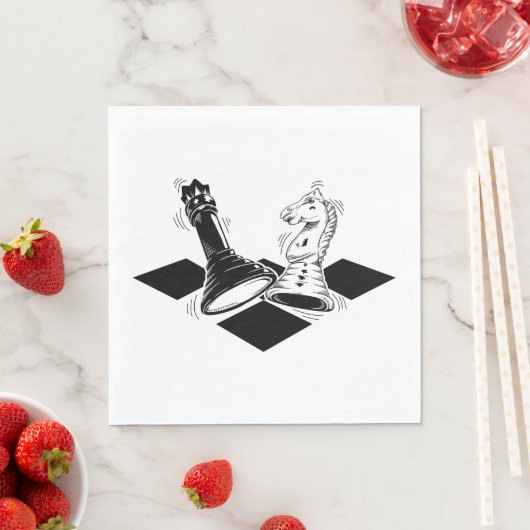 Serviette En Papier Jeu d'échecs (En situation)