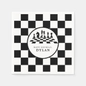 Serviette En Papier Jeu d'échecs et pièces Nuit Joyeux anniversaire (Devant)