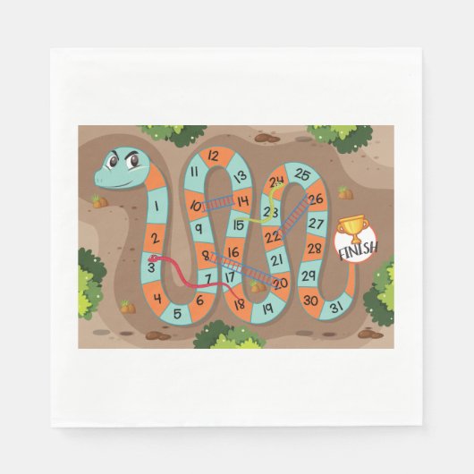 Serviette En Papier Jeu d'échelle de serpent (Devant)
