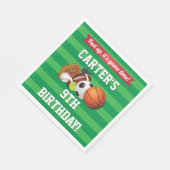 Serviette En Papier Jeu Jour Sports Équipe Anniversaire (Coin)