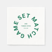 Serviette En Papier Jeu Match Green Tennis Tennis Tournament Crest (Devant)