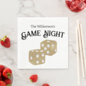 Serviette En Papier Jeu Night Gold Parties scintillant Dice (En situation)