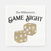 Serviette En Papier Jeu Night Gold Parties scintillant Dice (Devant)