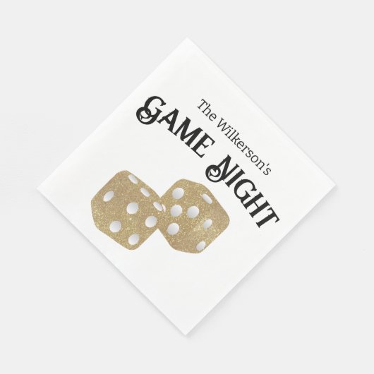 Serviette En Papier Jeu Night Gold Parties scintillant Dice (Coin)