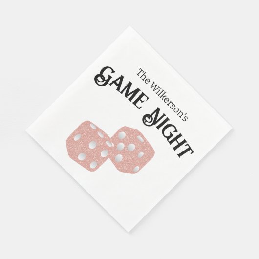 Serviette En Papier Jeu Nuit Rose Parties scintillant Dice (Coin)