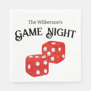 Serviette En Papier Jeu Nuit Rouge Parties scintillant Dice