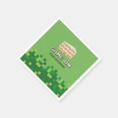 Serviette En Papier Jeu Pixelé Sur Invitation Anniversaire de enfant (Coin)