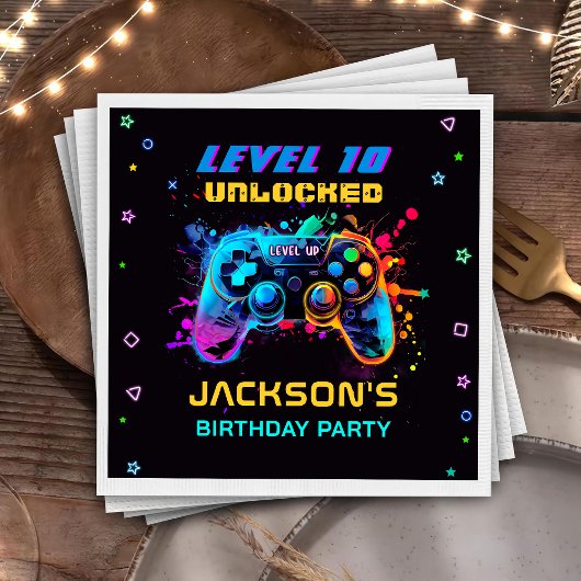 Serviette En Papier Jeu Sur Niveau Up Vidéo Jeu Anniversaire de enfant