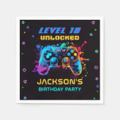 Serviette En Papier Jeu Sur Niveau Up Vidéo Jeu Anniversaire de enfant (Devant)