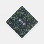 Serviette En Papier Jeu vidéo Neon Blue & Green Anniversaire Party (Coin)