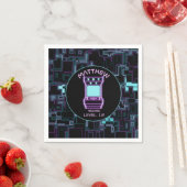 Serviette En Papier Jeu vidéo Pink and Blue Retro Arcade (En situation)