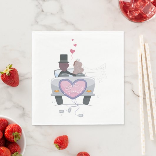 Serviette En Papier Jeune couple nouvellement marié qui s'en va (En situation)