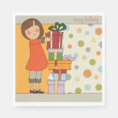 Serviette En Papier Jeune fille Joyeux anniversaire (Devant)