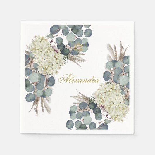 Serviette En Papier Jeune fille juive baptisée Floral Gold (Devant)