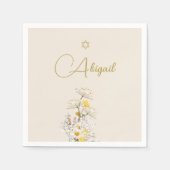 Serviette En Papier Jeune fille juive Fleurs sauvages d'aquarelle (Devant)