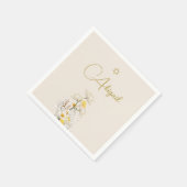 Serviette En Papier Jeune fille juive Fleurs sauvages d'aquarelle (Coin)