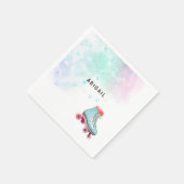 Serviette En Papier Jeune fille Roller Ski Turquoise fête d'anniversai (Coin)