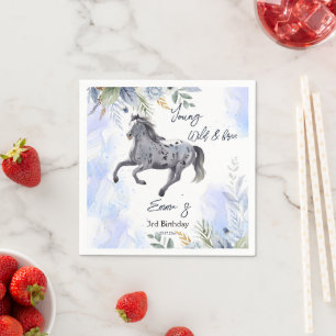 Serviette En Papier Jeune galopante sauvage et libre anniversaire d'Ap