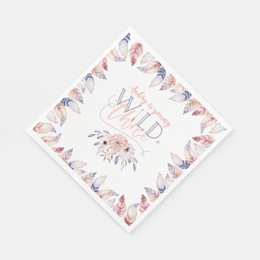 Serviette En Papier Jeune, sauvage et fête de trois ans (Coin)