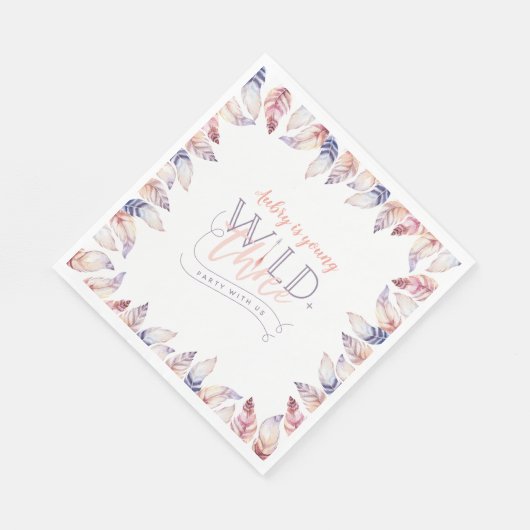 Serviette En Papier Jeune, sauvage et fête de trois ans (Coin)