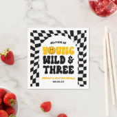 Serviette En Papier Jeune Sauvage & Trois Retro Troisième 3ème Anniver (En situation)