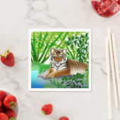 Serviette En Papier Jeune tigre pacifique dans la jungle Papier servie (En situation)