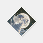 Serviette En Papier Jeunes mariés astronautes au clair de lune (Coin)