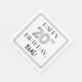 Serviette En Papier JEUX 20E ANNIVERSAIRE ; Style Art Déco ; Nom perso (Coin)