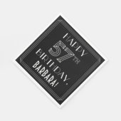 Serviette En Papier JEUX 57E ANNIVERSAIRE ; Style Art Déco ; Nom perso (Coin)