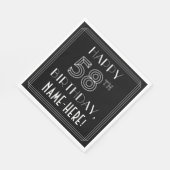 Serviette En Papier JEUX 58E ANNIVERSAIRE ; Style Art Déco ; Nom perso (Coin)