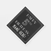 Serviette En Papier JEUX 5E ANNIVERSAIRE ; Style Art Déco ; Nom person (Coin)