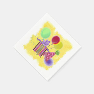 SERVIETTE EN PAPIER JEUX D'ANNIVERSAIRE BRIGHT AMUSANT