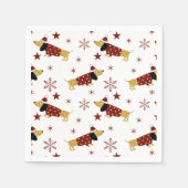 Serviette En Papier Jingle All Dachshund Way (Devant)