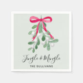 Serviette En Papier Jingle And Mingle Mistletoe Green Christmas (Devant)