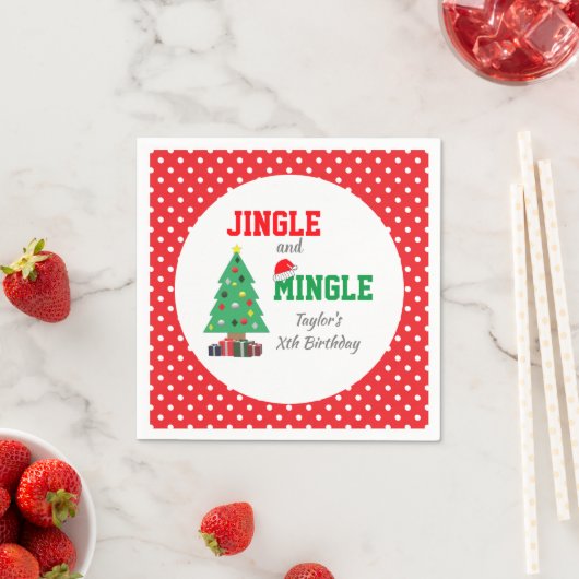 Serviette En Papier Jingle Et Mingle Anniversaire (En situation)