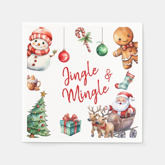 Serviette En Papier Jingle et Mingle Noël (Devant)