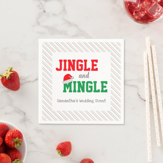 Serviette En Papier Jingle et Mingle Noël Mariage événement (En situation)